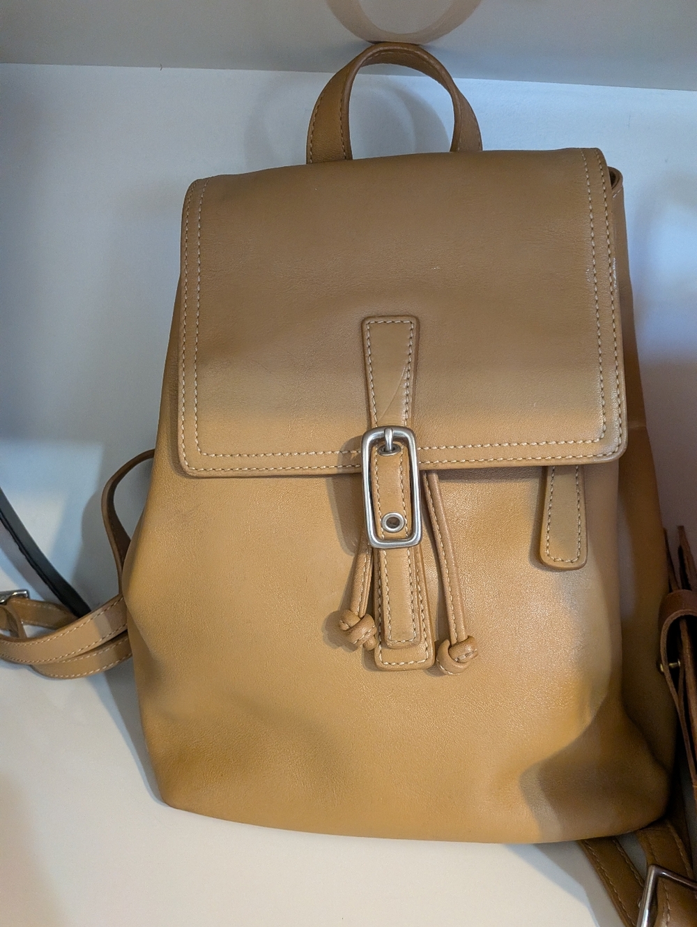 Coach Tan Leather Backpack